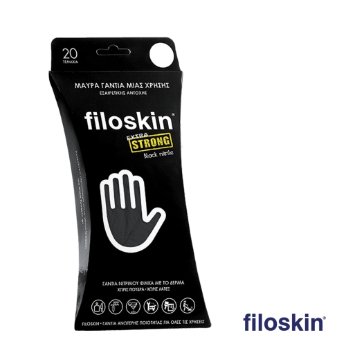 Filoskin νιτρίλιο Extra Strong μαύρο χωρίς πούδρα