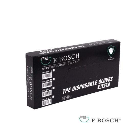 F. Bosch γάντια μιας χρήσης θερμοπλαστικά (TPE), μαύρα
